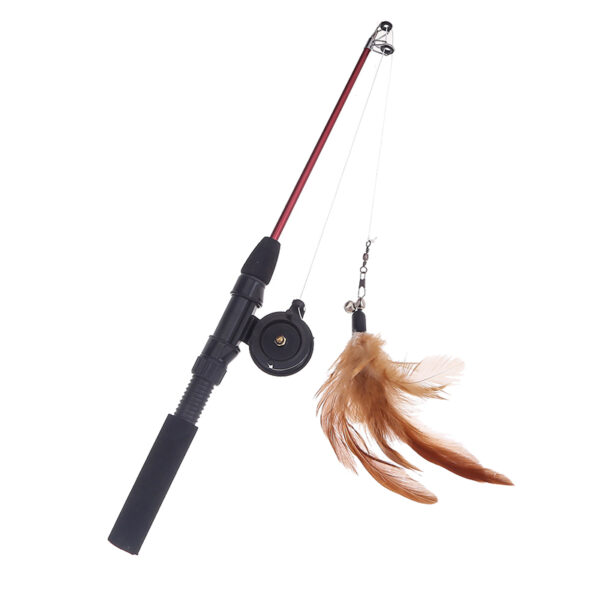 Cat Teaser Stick Telescopic Fishing Rod Feather Cat Toy