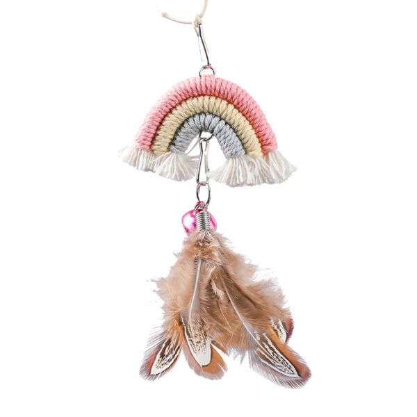 Cat Teaser Stick Hanging Door Elastic Rainbow