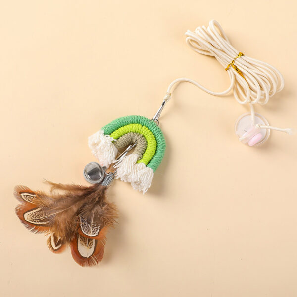 Cat Teaser Stick Hanging Door Elastic Rainbow - Image 2