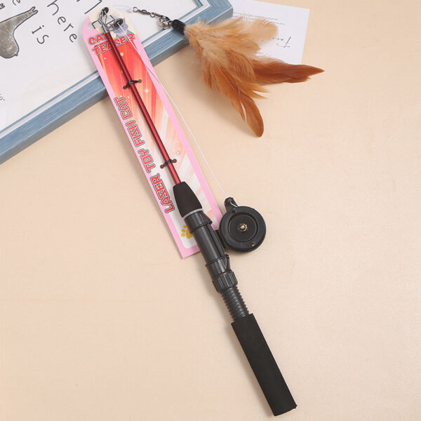 Cat Teaser Stick Telescopic Fishing Rod Feather Cat Toy - Image 2