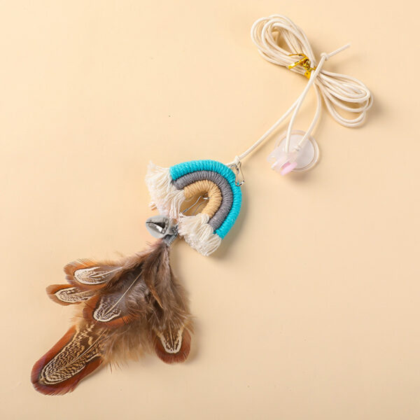Cat Teaser Stick Hanging Door Elastic Rainbow - Image 3