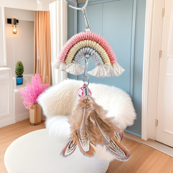 Cat Teaser Stick Hanging Door Elastic Rainbow - Image 4