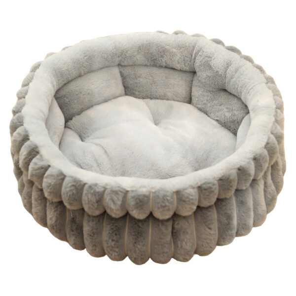 Pet Bed Round Warm Plush Cat Dog Bed - Image 4