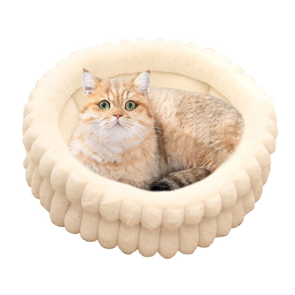 Pet Bed Round Warm Plush Cat Dog Bed - Image 2