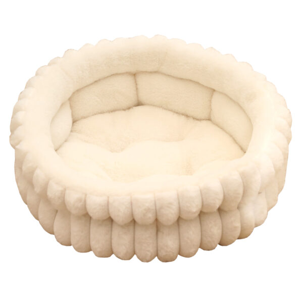 Pet Bed Round Warm Plush Cat Dog Bed - Image 3