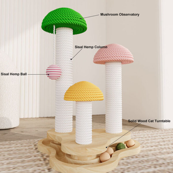 Small Cat Trees Mushroom Sisal Hemp - Image 2