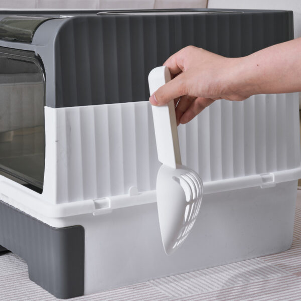 Enclosed Cat Litter Box Odor Absorber with Slide Out Tray - Image 6
