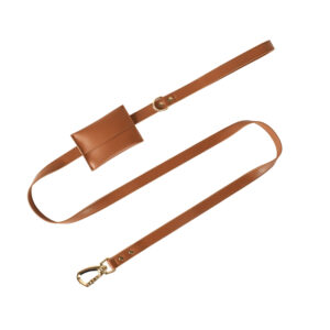 Leather Dog Leashes Fashion Pet Leashes With Pick Up Toilet Bag