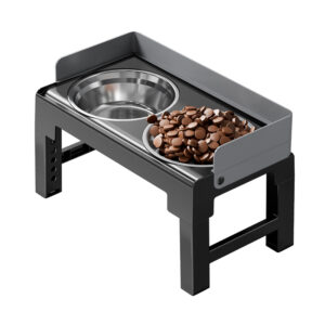 Dog Elevated Bowl Adjustable Raised Pet Stainless Steel Dog Bowls