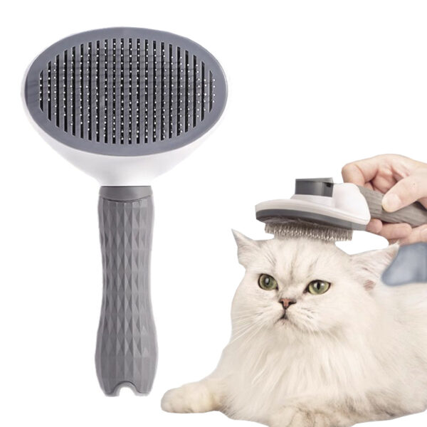 Dog Slicker Brush Pet Hair Grooming One Click Self Cleaning Dog Brush