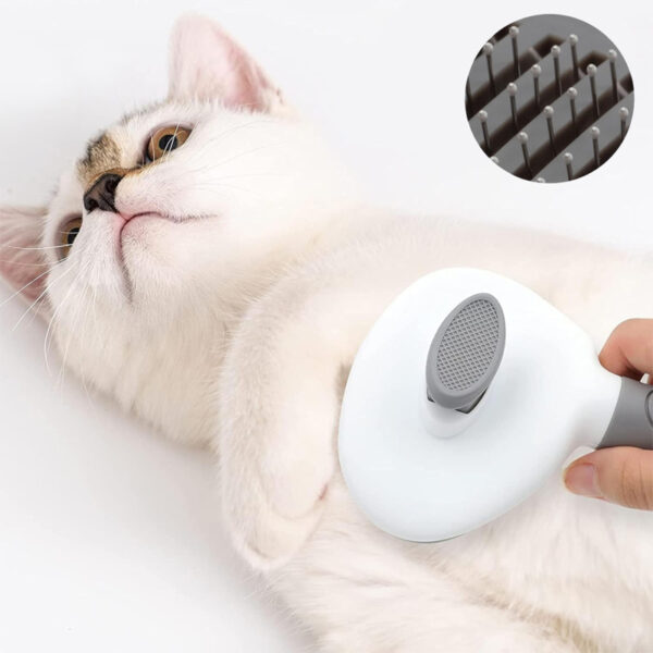 Dog Slicker Brush Pet Hair Grooming One Click Self Cleaning Dog Brush - Image 2