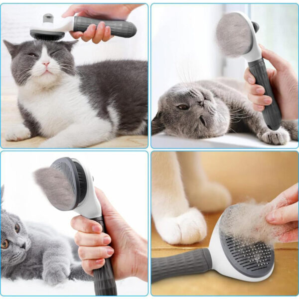 Dog Slicker Brush Pet Hair Grooming One Click Self Cleaning Dog Brush - Image 6