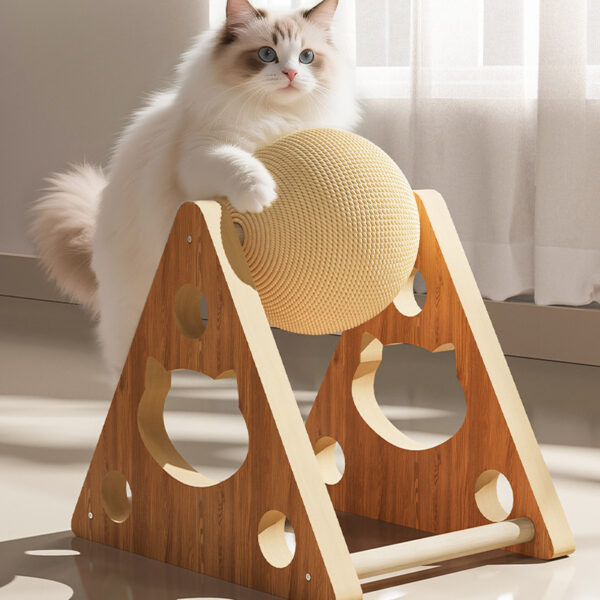 Cat Scratch Ball Cat Toys Furniture With Rolling Ball - Image 2