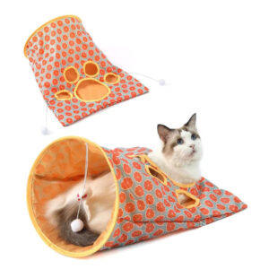 Crinkle Tunnel Cat Toy Pet Kitten Play Ball Cute Cat Tunnel
