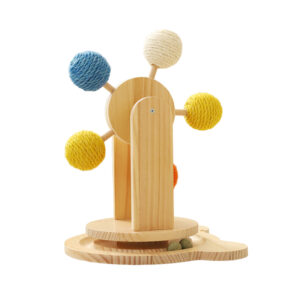 Wood Cat Scratcher Self Fun Cat Toy Sisal Ball With Catnip
