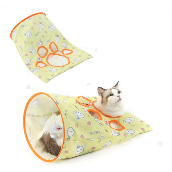 Crinkle Tunnel Cat Toy Pet Kitten Play Ball Cute Cat Tunnel - Image 2