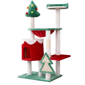 Christmas Tree Shape Cat Tree Pet Cat Scratching Post Tower