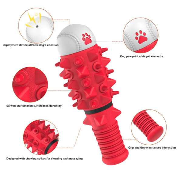 Natural Rubber Dog Chew Toy Baseball Shape Dog Toys Teeth Cleaning - Image 4