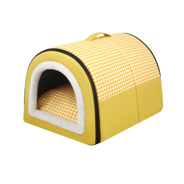 Cute Cave Bed Cats Dogs Self Heating 2 in 1 Cat Bed Cave Design Cat Dog House - Image 3