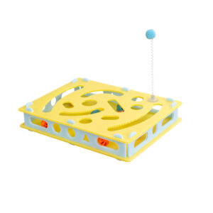 Cat Hole Building Puzzle Toy Bell Turntable Cat Toy Stick Cat Interactive Toy
