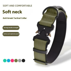 Tactical Reflective Nylon Pet Collar for Medium Large Dogs