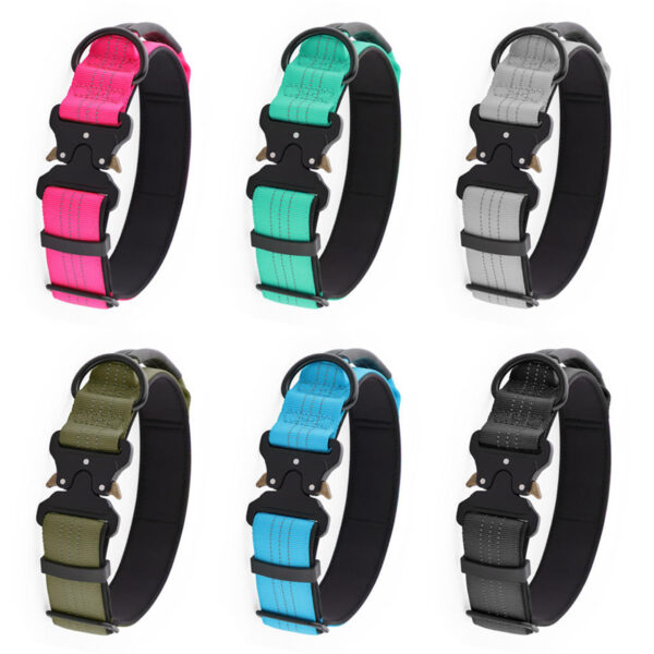 Tactical Reflective Nylon Pet Collar for Medium Large Dogs - Image 2
