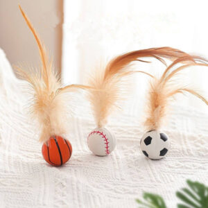 Cat Toy Cat Feather Ball Toy Elastic Ball