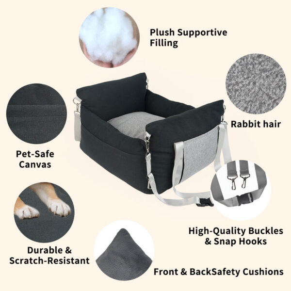 Dog Car Seat Bed Waterproof Removable Washable  for Dogs Travel - Image 6