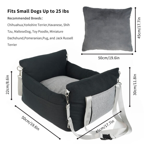 Dog Car Seat Bed Waterproof Removable Washable  for Dogs Travel - Image 5