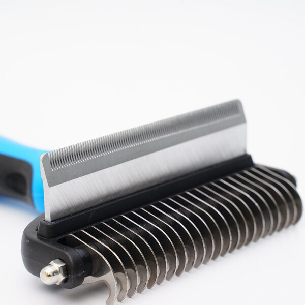 Comfortable Dog Cat 2 in 1 Deshedding Tool Pet Grooming Brush - Image 4