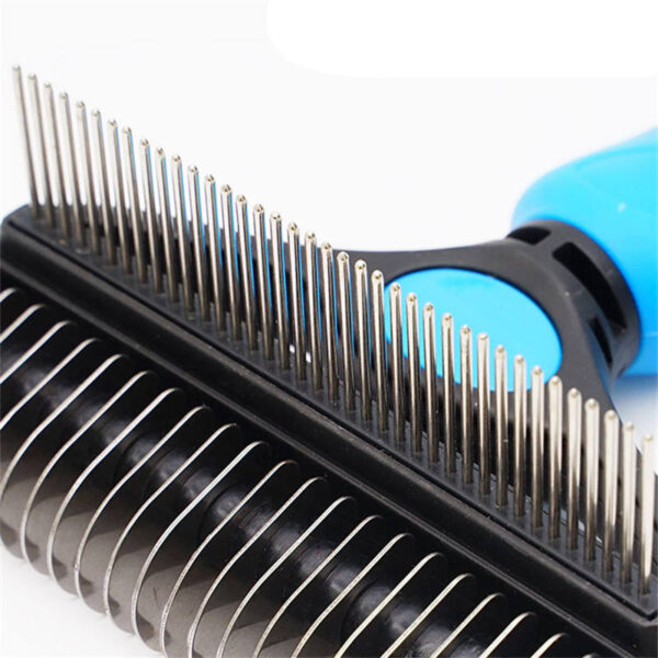 Comfortable Dog Cat 2 in 1 Deshedding Tool Pet Grooming Brush - Image 6