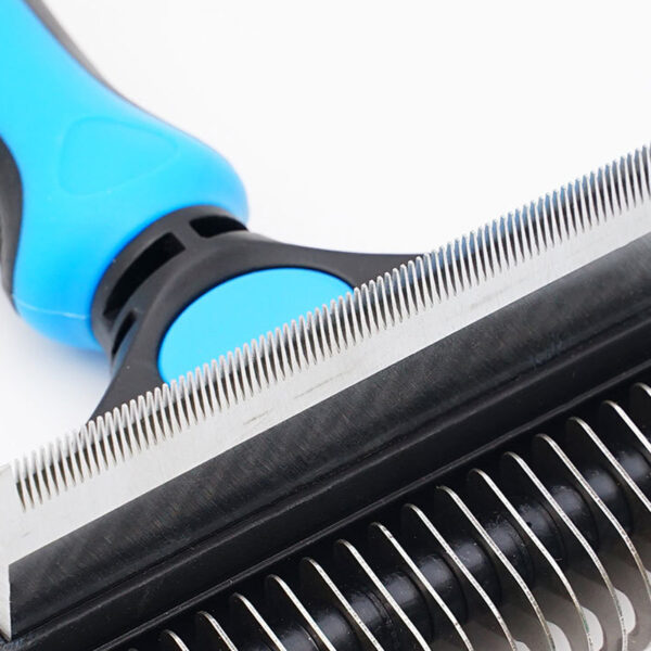 Comfortable Dog Cat 2 in 1 Deshedding Tool Pet Grooming Brush - Image 2