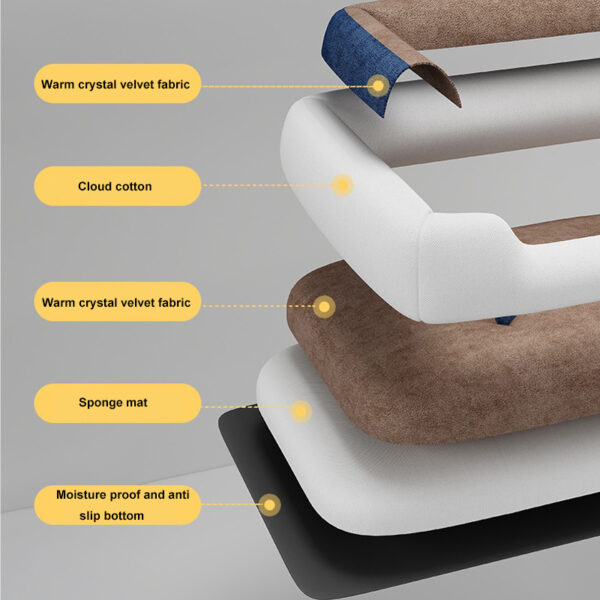 Large Rectangle Dog Sofa Bed Nest Breathable Pet Bed - Image 4