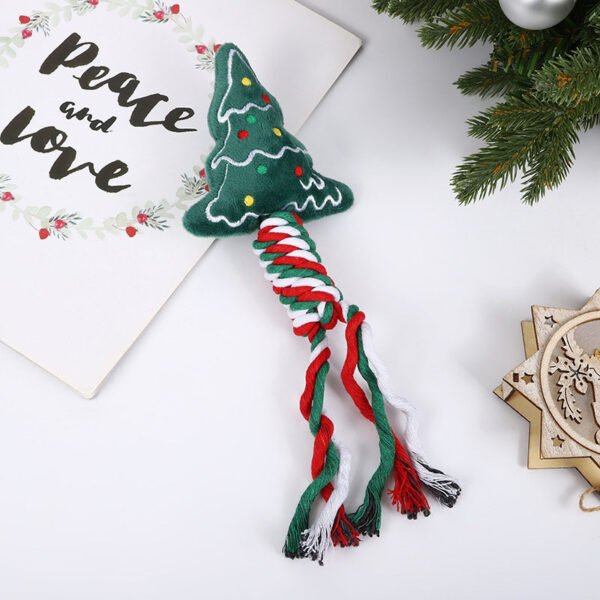 Christmas Dog Chew Toys Grinding Teeth Cleaning Rope Cotton Rope - Image 5