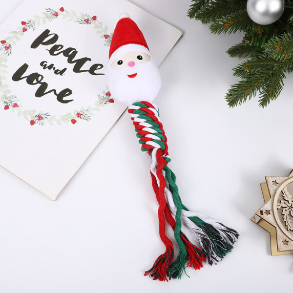 Christmas Dog Chew Toys Grinding Teeth Cleaning Rope Cotton Rope - Image 6