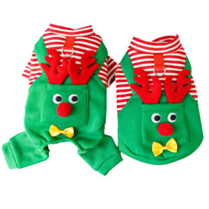 Christmas Elk  Pet Clothes Dogs Cats Coat Jacket Jumpsuit For Winter Warm