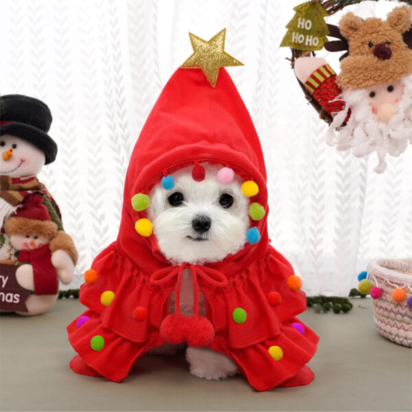Stylish Puppy Dog Christmas Cloak Wholesale Pet Clothes - Image 3