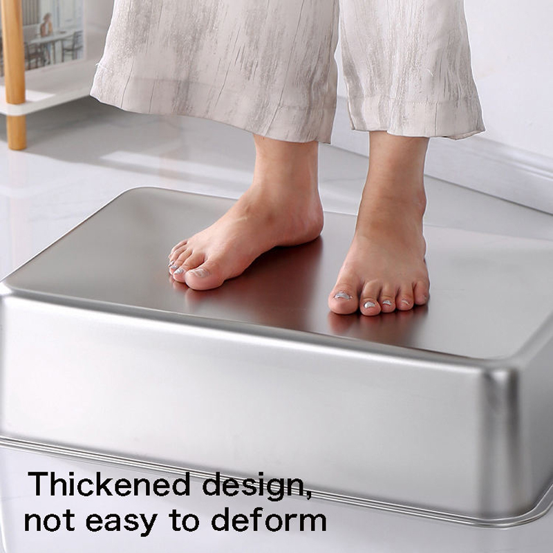 Large Stainless Steel Open Cat Litter Box with High Sides - Image 2