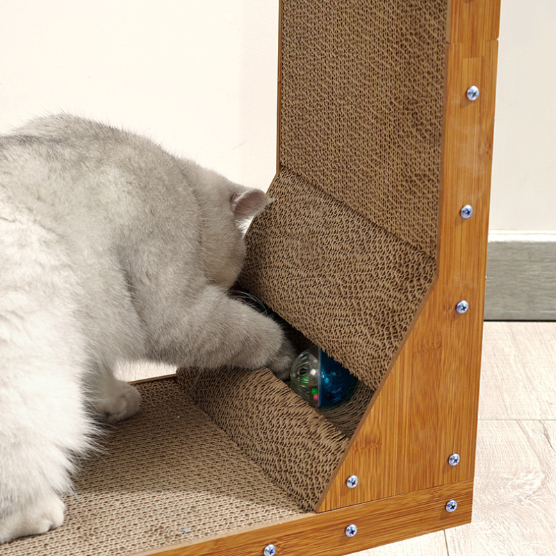 Cat Tree L-Shaped Cat Scratching Board Vertical Corrugated Paper Toy Small Cat Climbing Frame Indoor - Image 4
