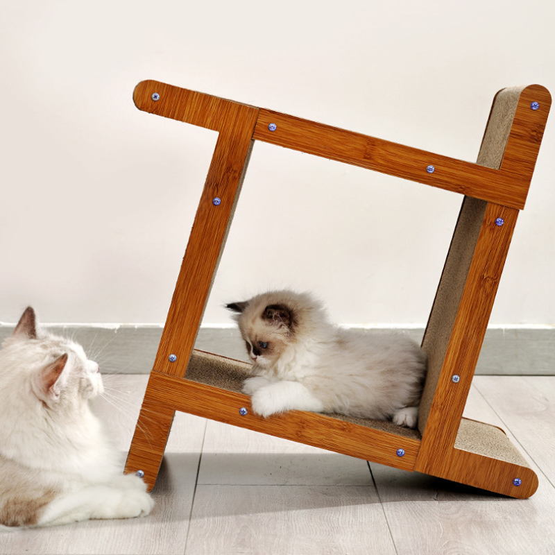 Cat Tree L-Shaped Cat Scratching Board Vertical Corrugated Paper Toy Small Cat Climbing Frame Indoor - Image 6