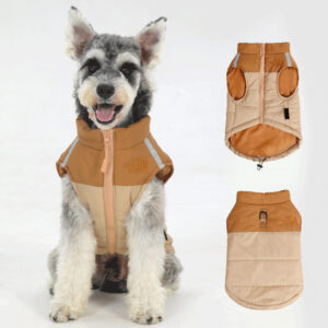 High Collar Cotton Padded Pet Down Jackets Waterproof Windproof Dog Clothes